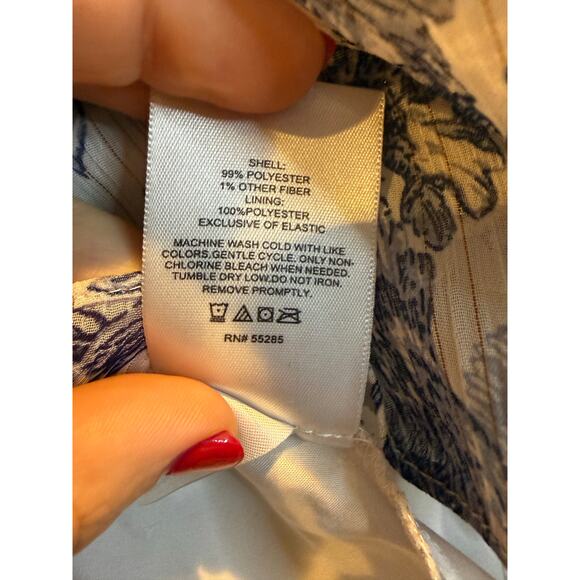 Express Blue Floral Peplum Blouse Size M - Picture 4 of 4